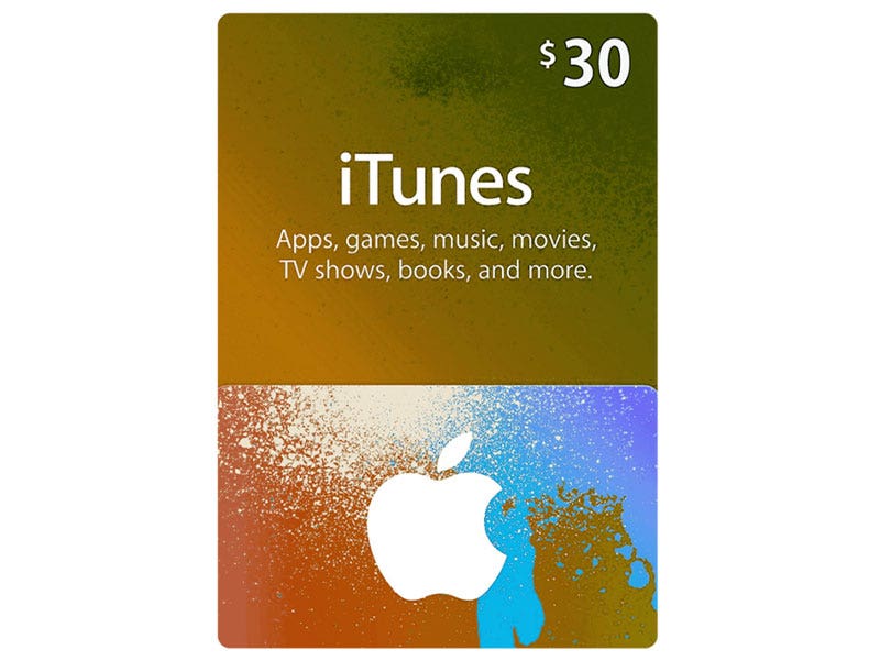 Tarjeta para Itunes & App Store de $30