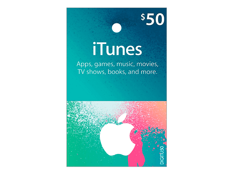 Tarjeta para iTunes & App Store de $50