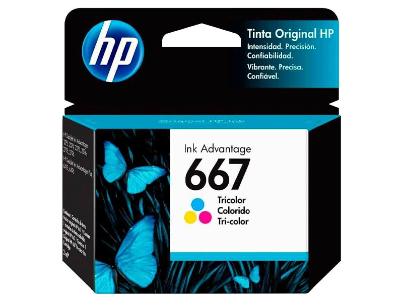 Cartucho de Tinta HP 667C Tricolor Ink Advantage para Impresoras 2375, 2775,1275