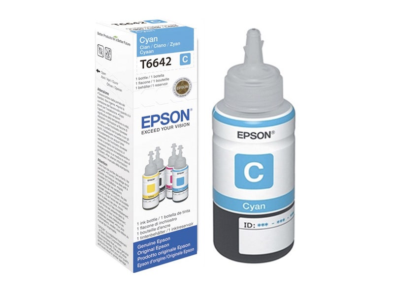 Botella de Tinta Epson T664 220 Color Cyan para Impresoras